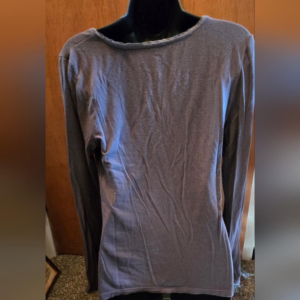 Apt 9 Comfy Long Sleeve Purple/gray Pajama Top SzM - Picture 6 of 7